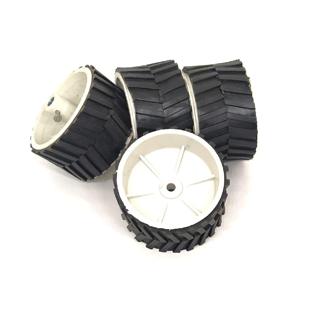 Robot Wheel 7 x 4 cm For Motors (pack  of 2)